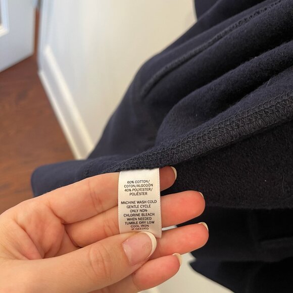 LOFT Women’s SOFT Navy Blue Open Style Hooded Cardigan Size Small Pockets Comfy - Picture 4 of 6